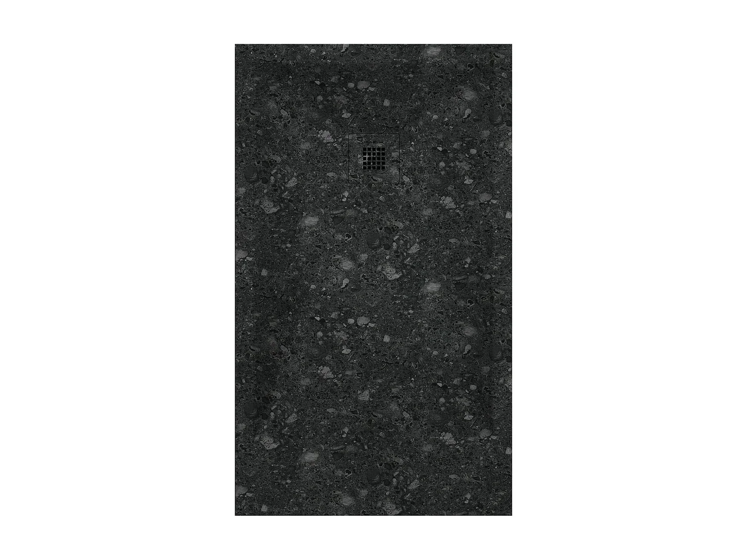 Receveur de douche Terrazo Noir, finition Lisse Stone 3D, grille de couleur - 210 x 80 cm