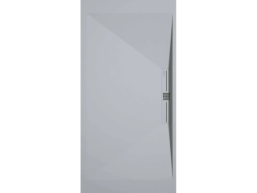 Receveur de douche Gris 7035, finition Lisse Stone SIDE, grille de couleur - 110 x 70 cm