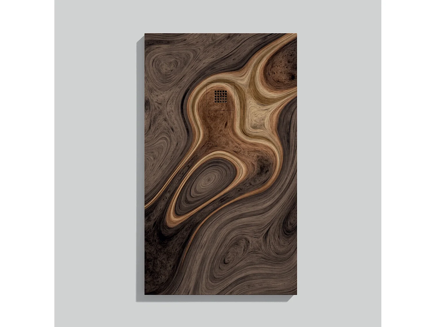 Receveur de douche Ebène, finition Lisse Stone 3D, grille de couleur - 190 x 80 cm