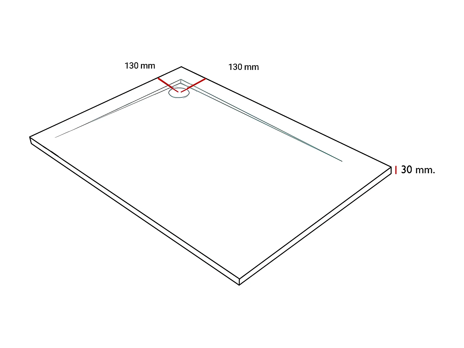 Receveur de douche Moka, finition Lisse Stone MIO, grille de couleur - 140 x 70 cm