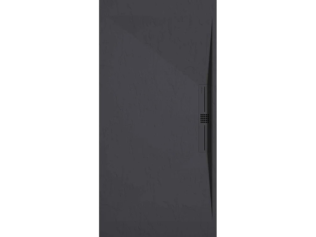Receveur de douche Anthracite, finition Ardoise Stone SIDE, grille de couleur - 200 x 80 cm