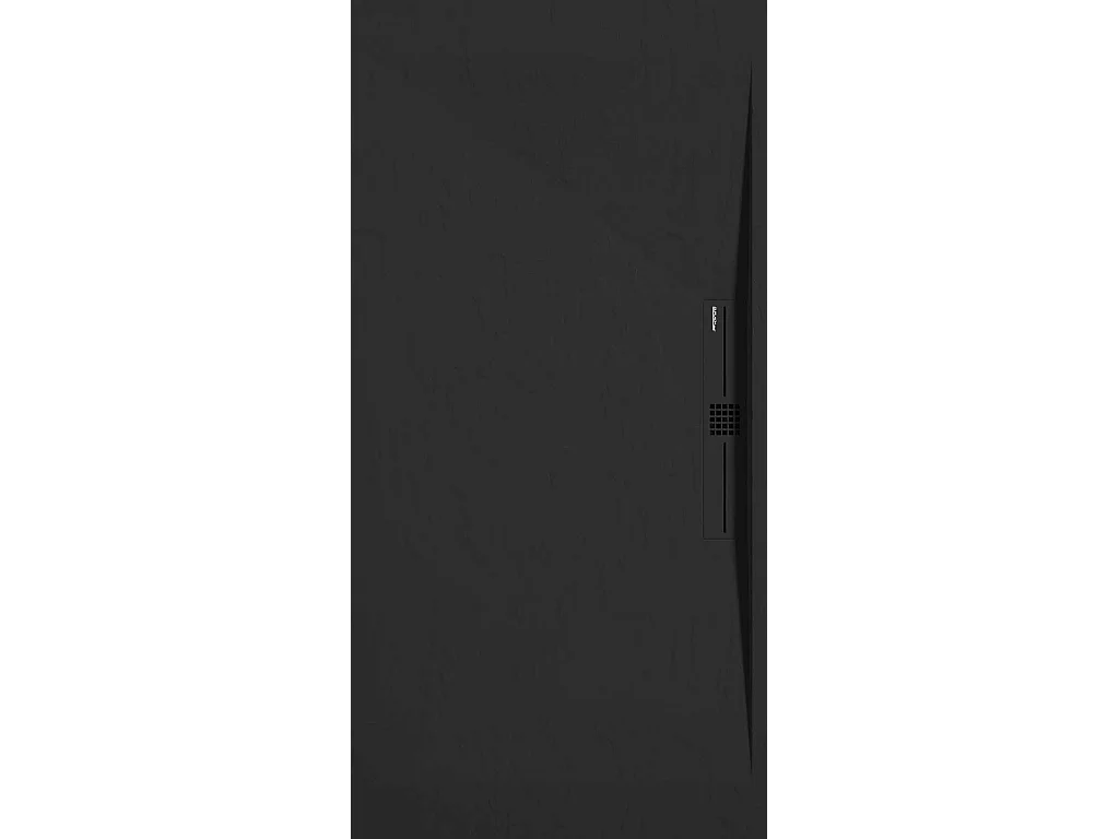 Receveur de douche Noir, finition Ardoise Stone SIDE, grille de couleur - 100 x 70 cm