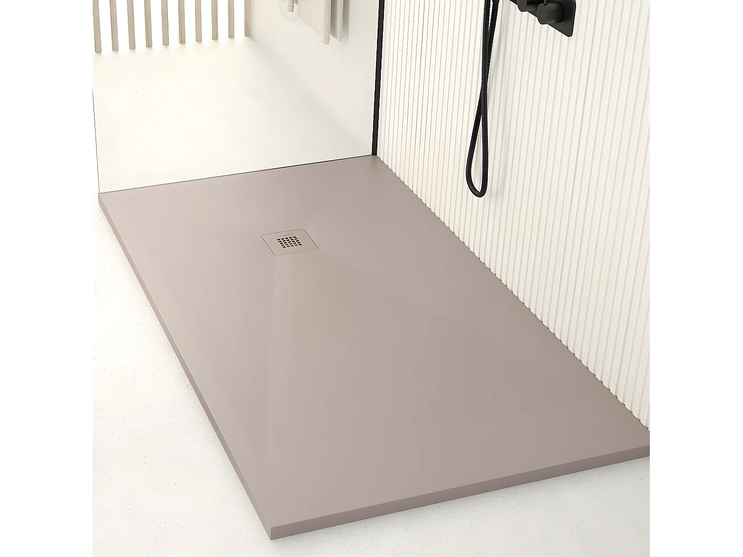 Receveur de douche sable ardoise Stone Plus, grille de couleur - 180 x 80 cm