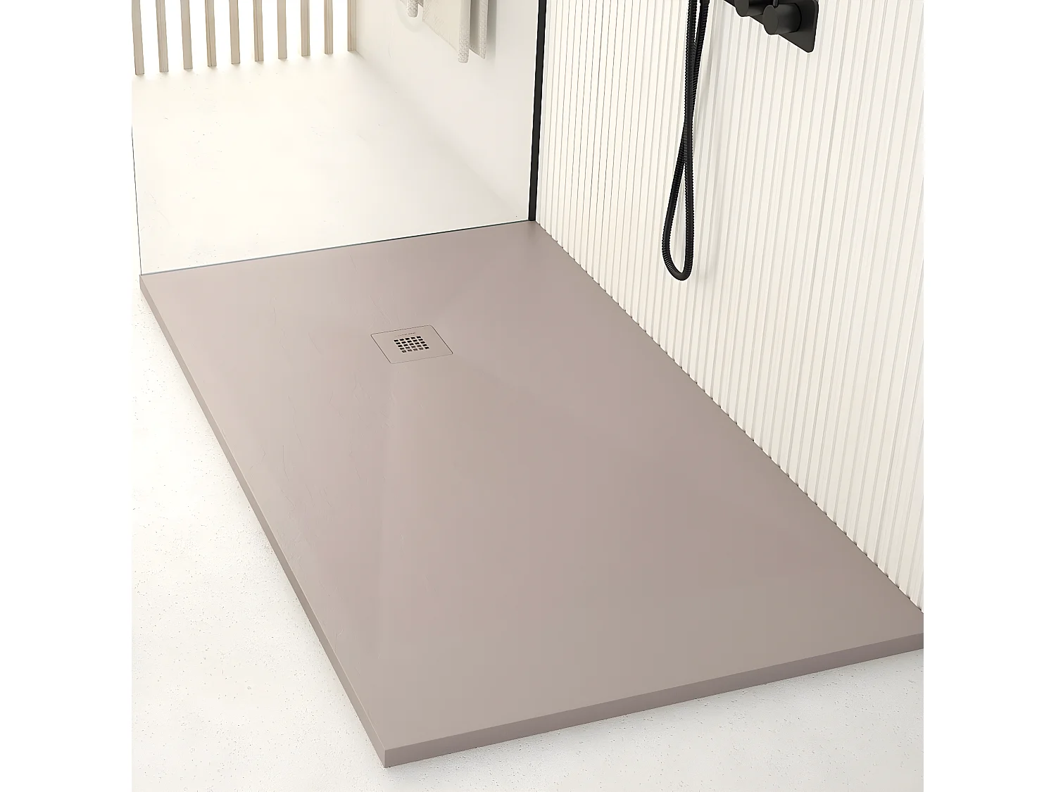 Receveur de douche sable ardoise Stone Plus, grille de couleur - 210 x 70 cm