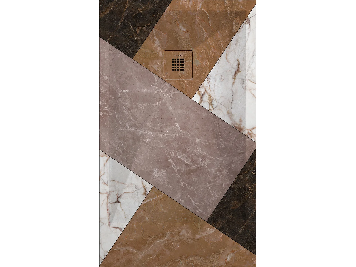 Receveur de douche 02 Couleur MosaÏque, finition Lisse Stone 3D, grille de couleur - 140 x 70 cm