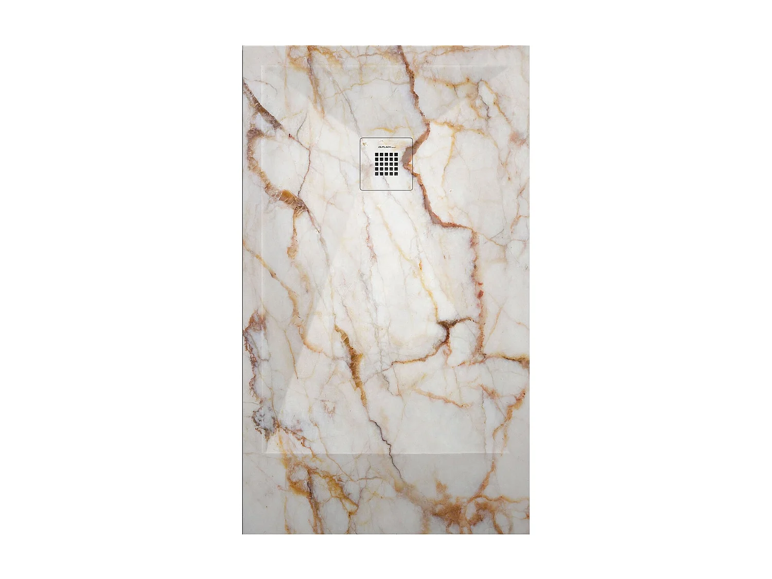 Receveur de douche Marbre creme, finition Lisse Stone 3D, grille de couleur - 100 x 80 cm