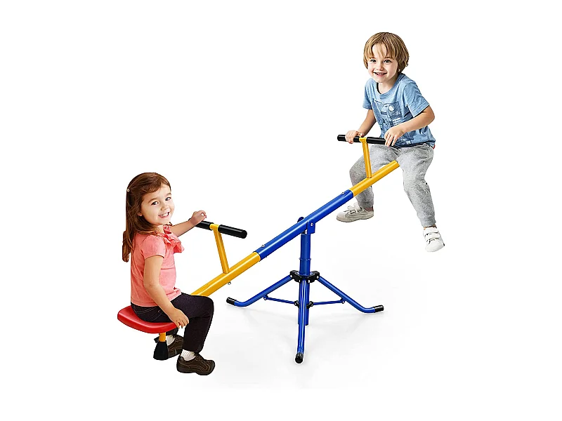 Balançoire à Bascule Tapecul pour Enfant Pivotante à 360° avec Pieds d'Arrêt Jouet d'Extérieur pour enfants 3 - 8 ans