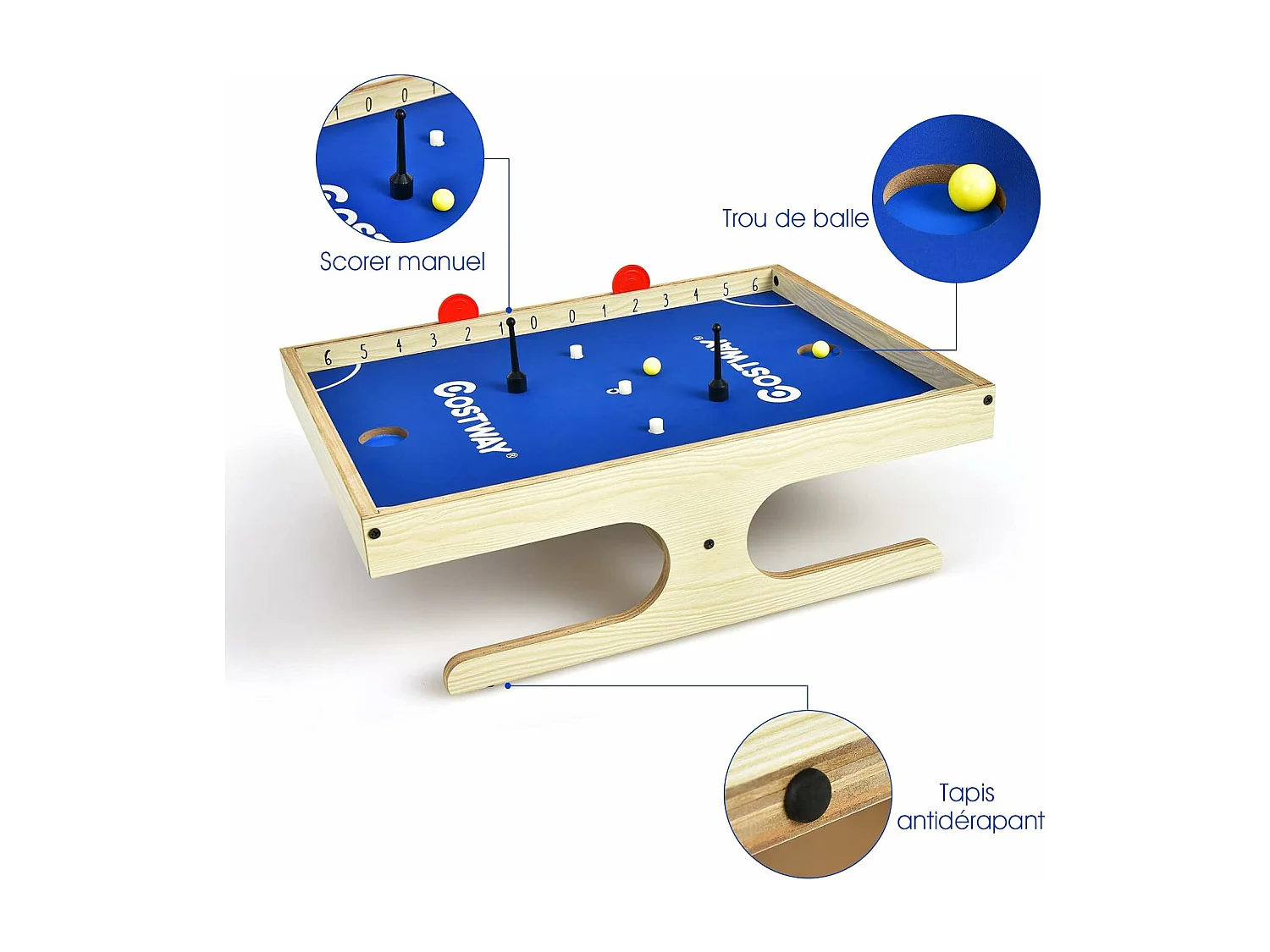 Klask, jeu de société magnétique pour 2 joueurs, mini baby-foot avec 2 boules, 45 x 33,5 x 14 cm