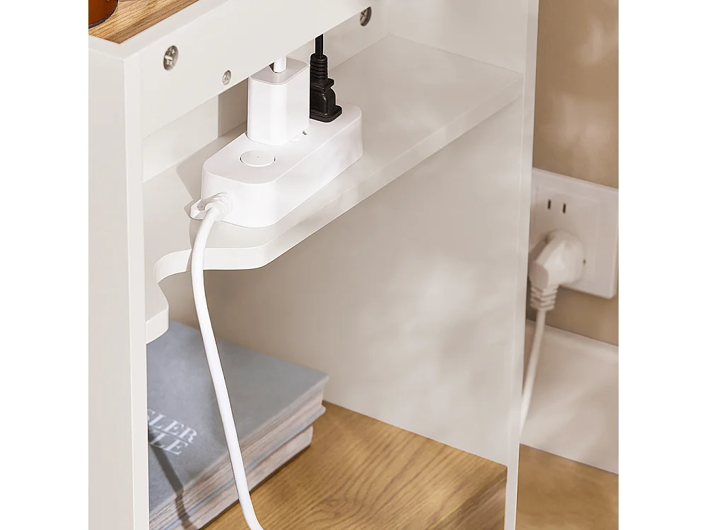 SoBuy FBT128-WN Table de Chevet, Table de Nuit, Table d'Appoint, Bout de Canapé avec 1 Tiroir pour Salon, Chambre