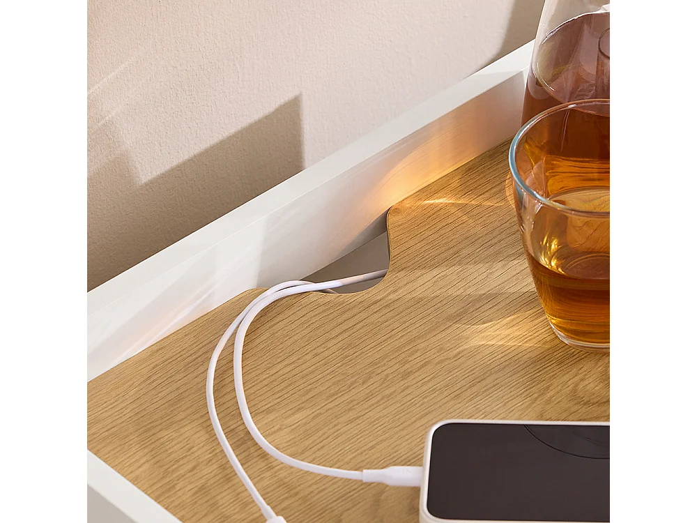 SoBuy Nachtkastje, Nachtkastje, Bijzettafel, Bijzettafel met 1 Lade voor Woonkamer, Slaapkamer, Geschikt voor Elk Bed en Kamer, L45 x D40 x H55 cm, FBT128-WN