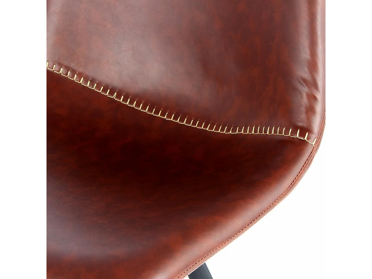 Tabouret de bar semi artisanal LOT DE 2 IBI 57x48 brun foncé et noir