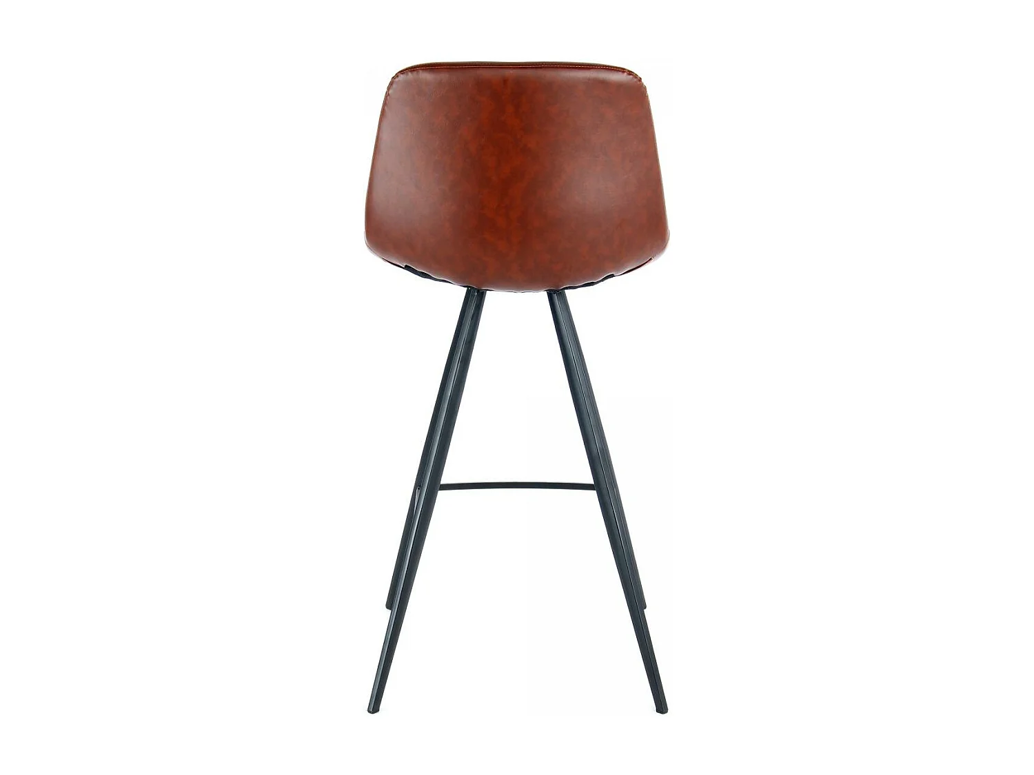 Tabouret de bar semi artisanal LOT DE 2 IBI 57x48 brun foncé et noir