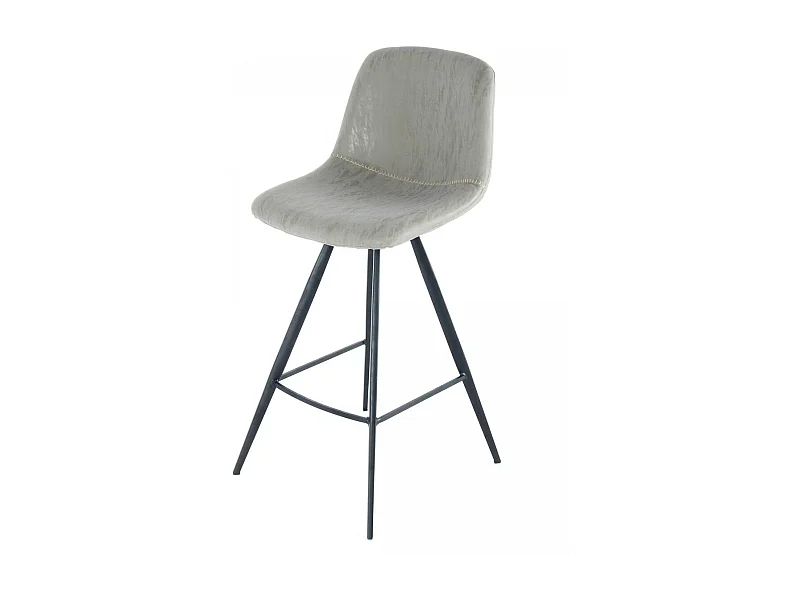 Tabouret de bar semi artisanal LOT DE 2 IBI 57x48 taupe et noir
