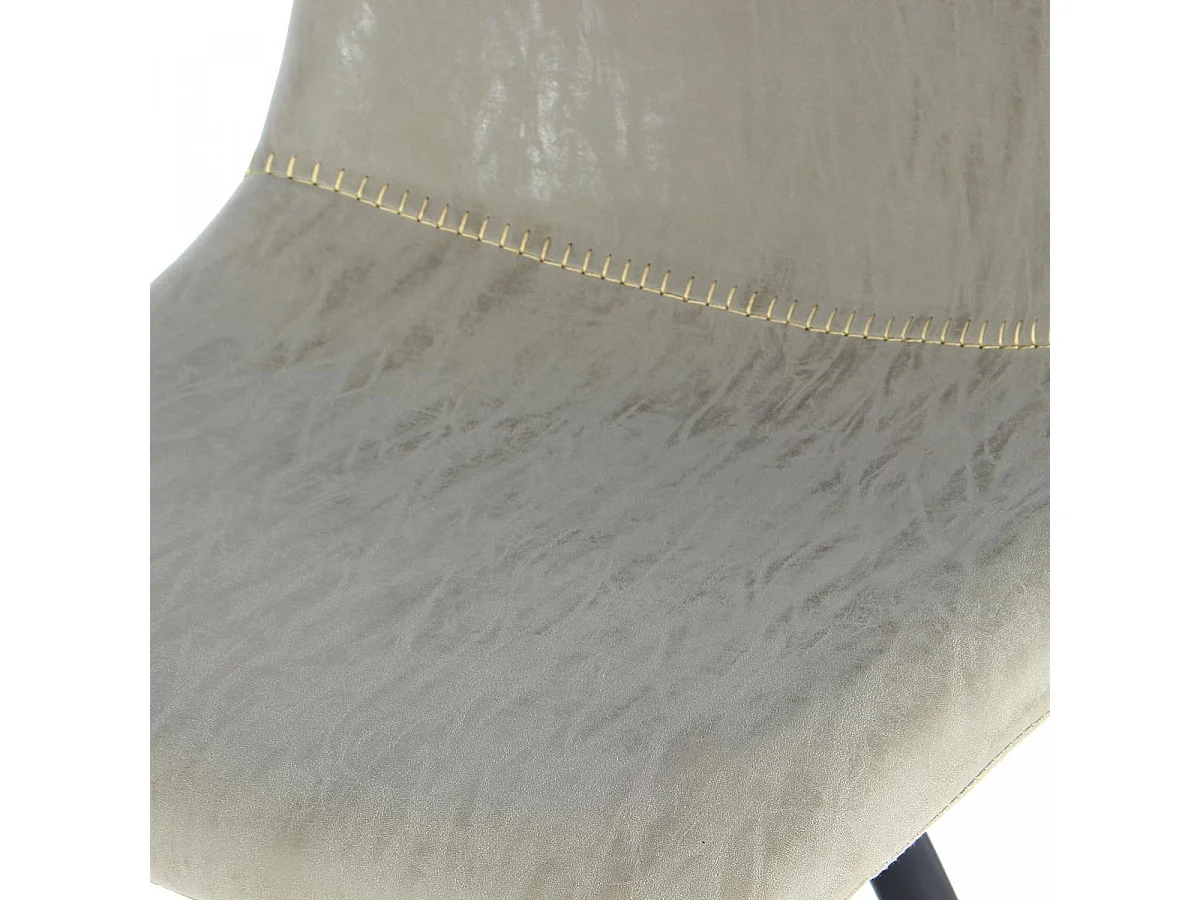 Tabouret de bar semi artisanal LOT DE 2 IBI 57x48 taupe et noir