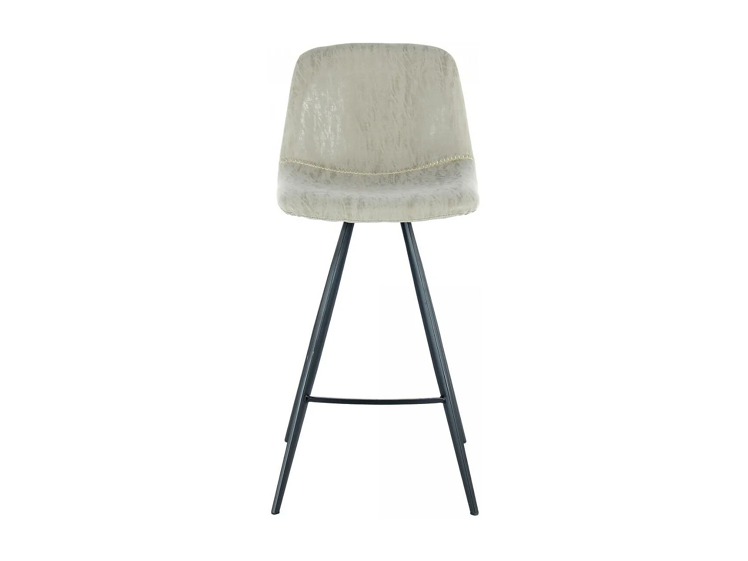 Tabouret de bar semi artisanal LOT DE 2 IBI 57x48 taupe et noir