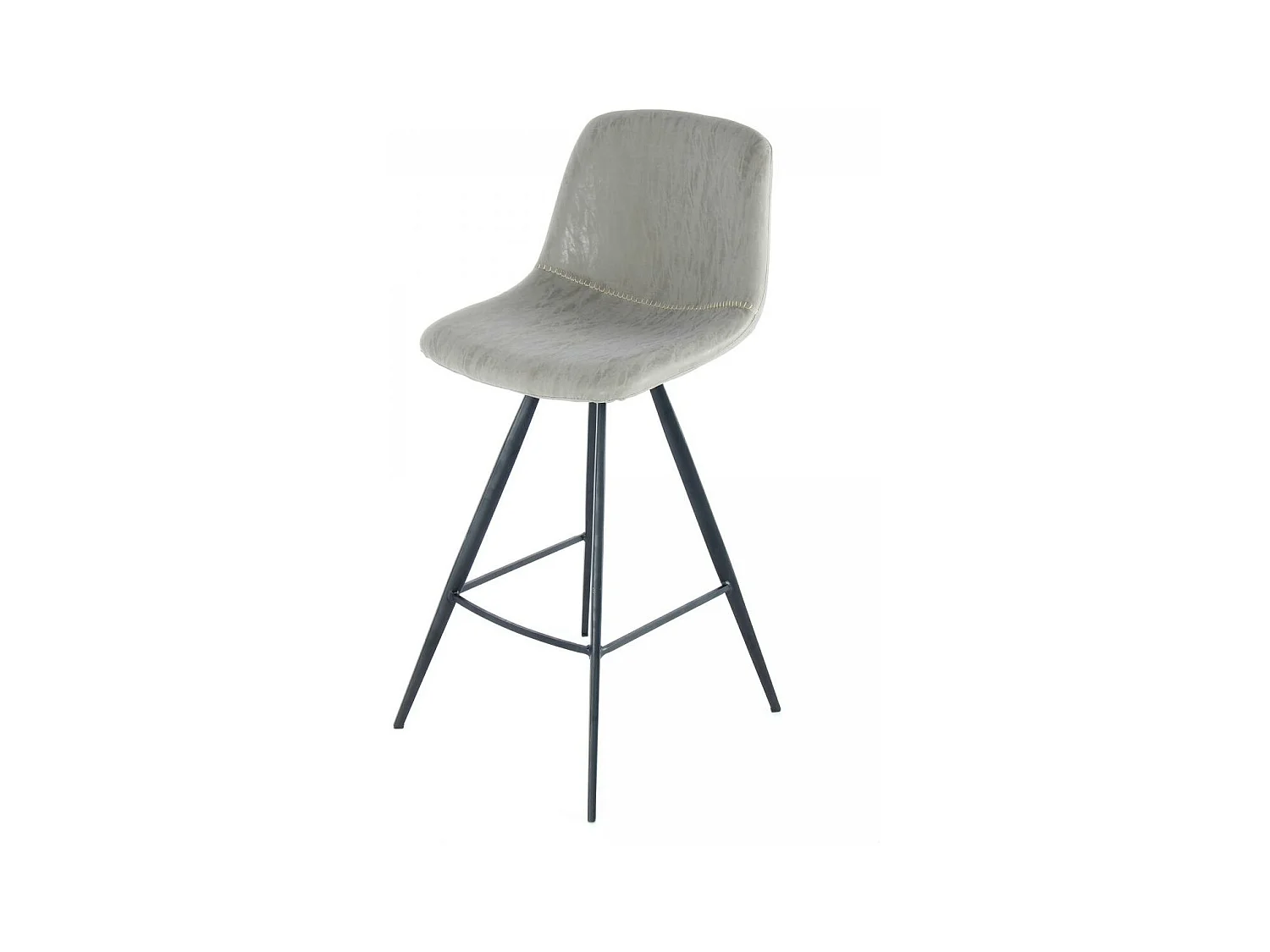 Tabouret de bar semi artisanal LOT DE 2 IBI 57x48 taupe et noir