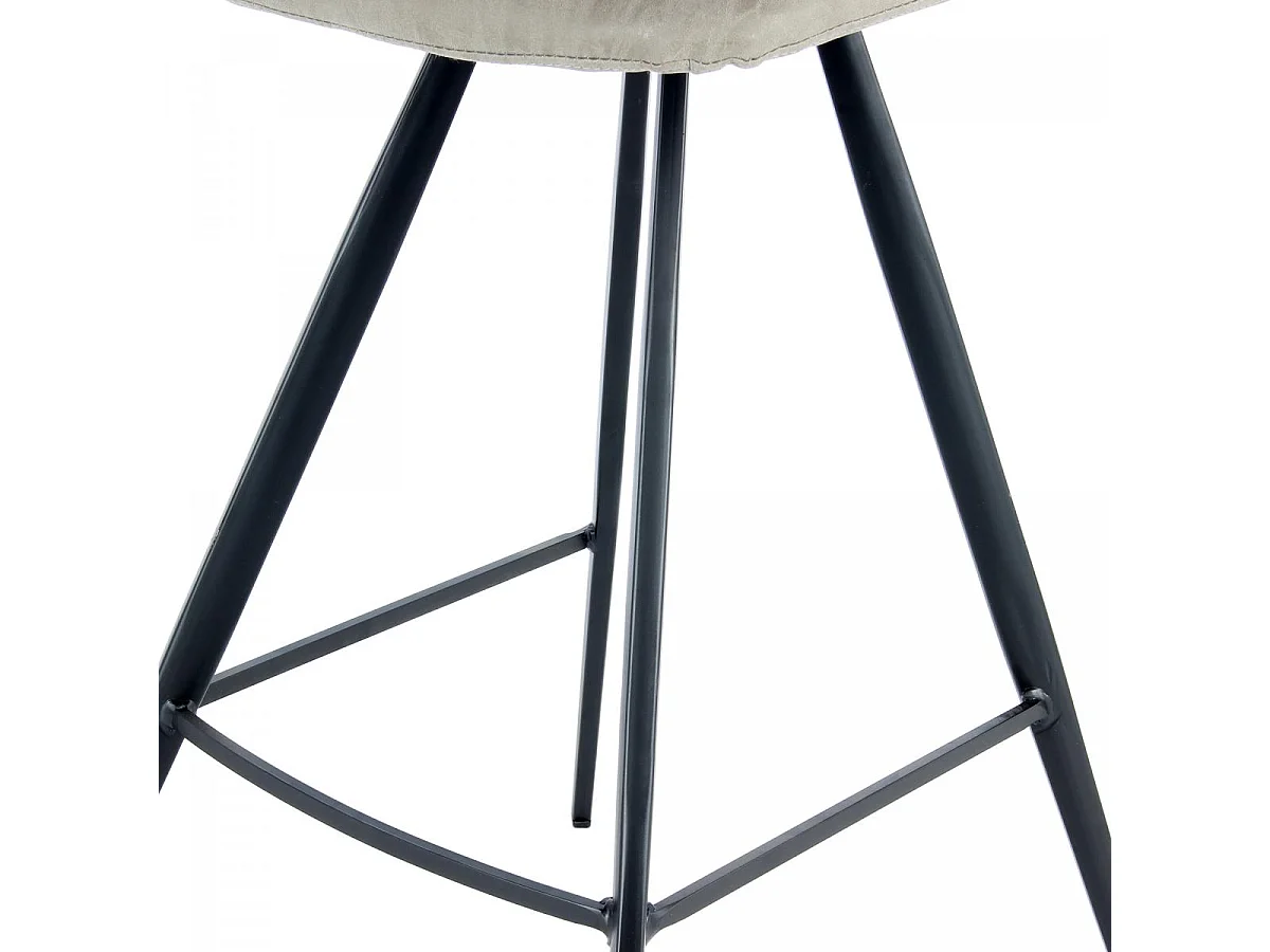 Tabouret de bar semi artisanal LOT DE 2 IBI 57x48 taupe et noir