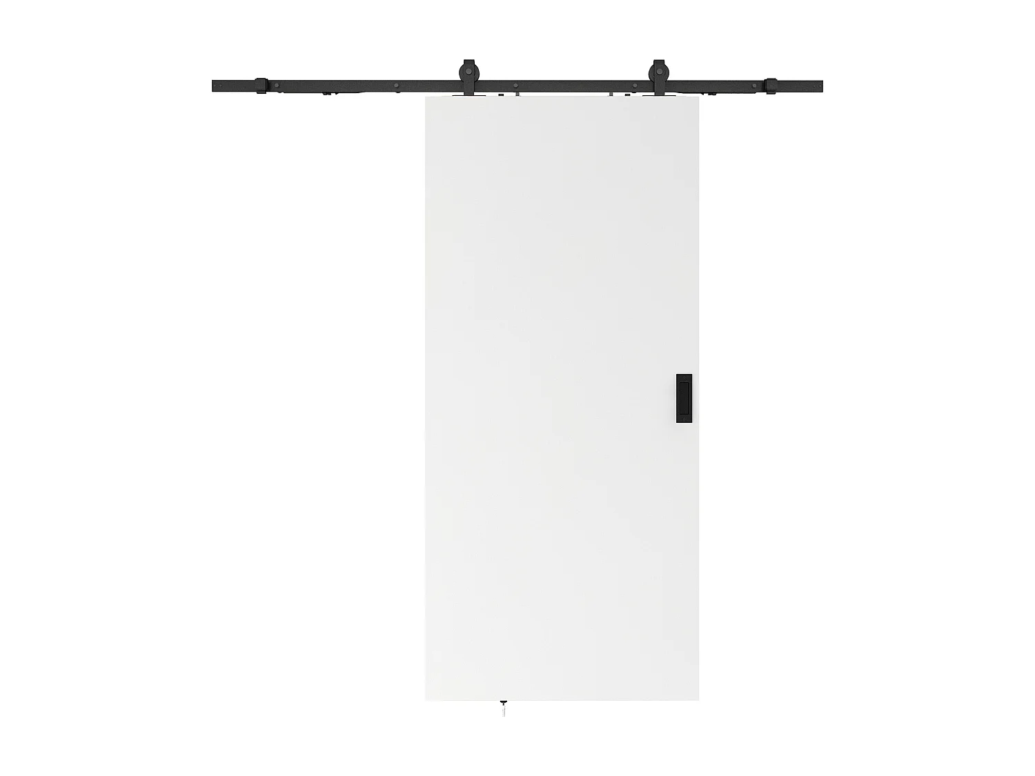 Schuifdeur met wandbevestiging - H205 x L73 cm - Mdf + Pvc - Wit - VARIN II