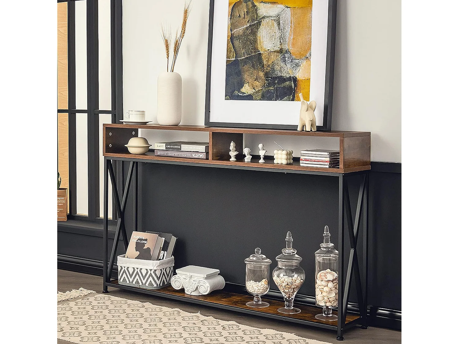 Table console de style industriel 120 x 23 x 79 cm