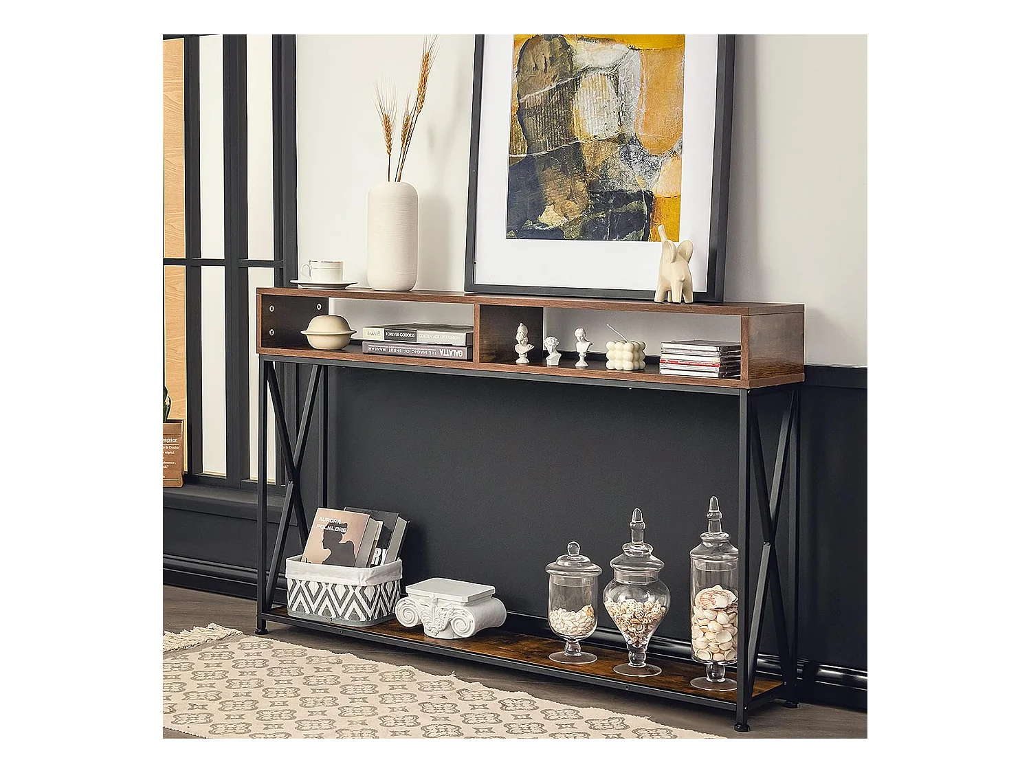 Table console de style industriel 120 x 23 x 79 cm