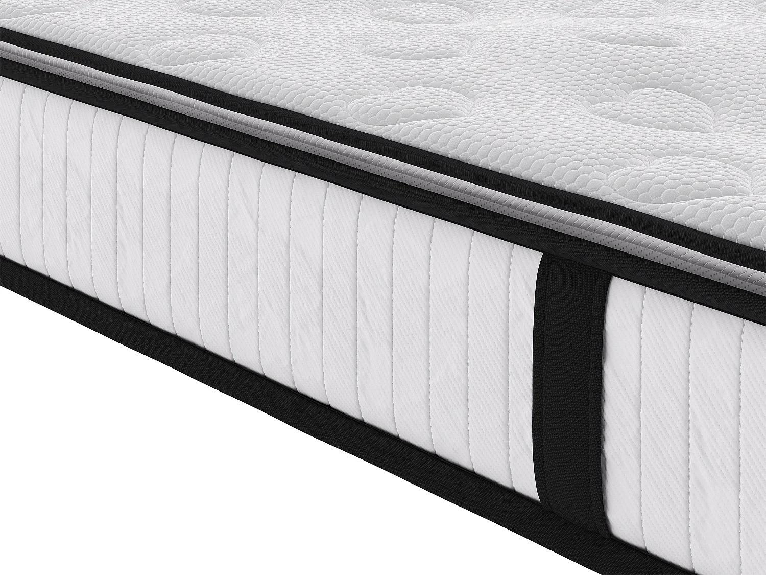 Ensemble 180 x 200 cm sommier coffre naturel clair + matelas ressorts ensachés surmatelas intégré ép.28cm - AMERICAN DREAM de YSMÉE