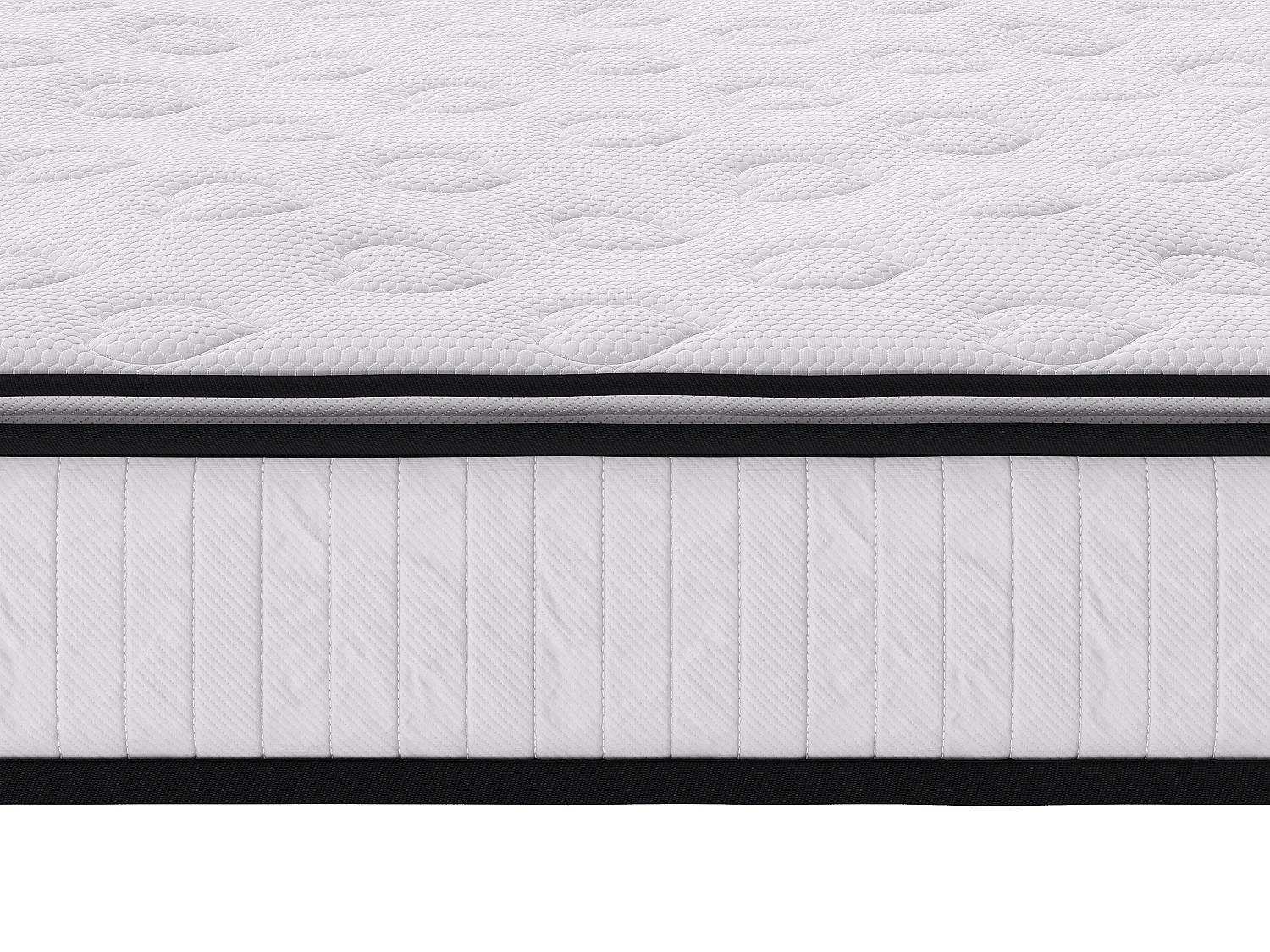 Ensemble 140 x 190 cm sommier coffre blanc + matelas ressorts ensachés surmatelas intégré ép.28cm - AMERICAN DREAM de YSMÉE