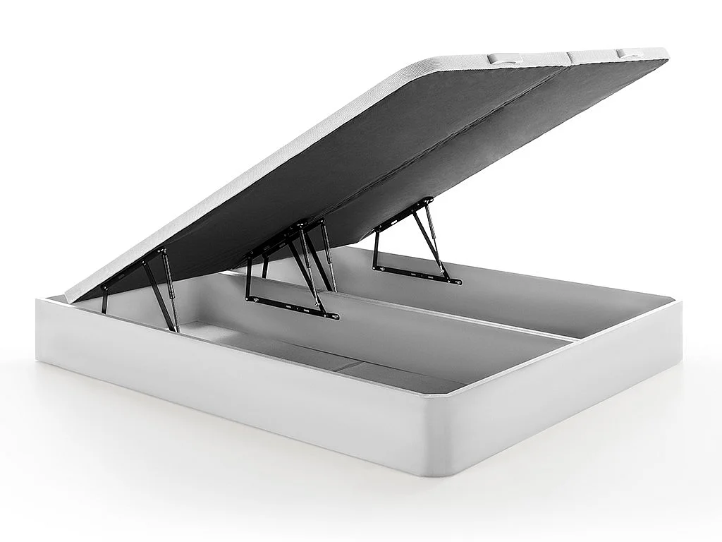 Ensemble 180 x 200 cm sommier coffre blanc + matelas ressorts ensachés surmatelas intégré ép.28cm - AMERICAN DREAM de YSMÉE