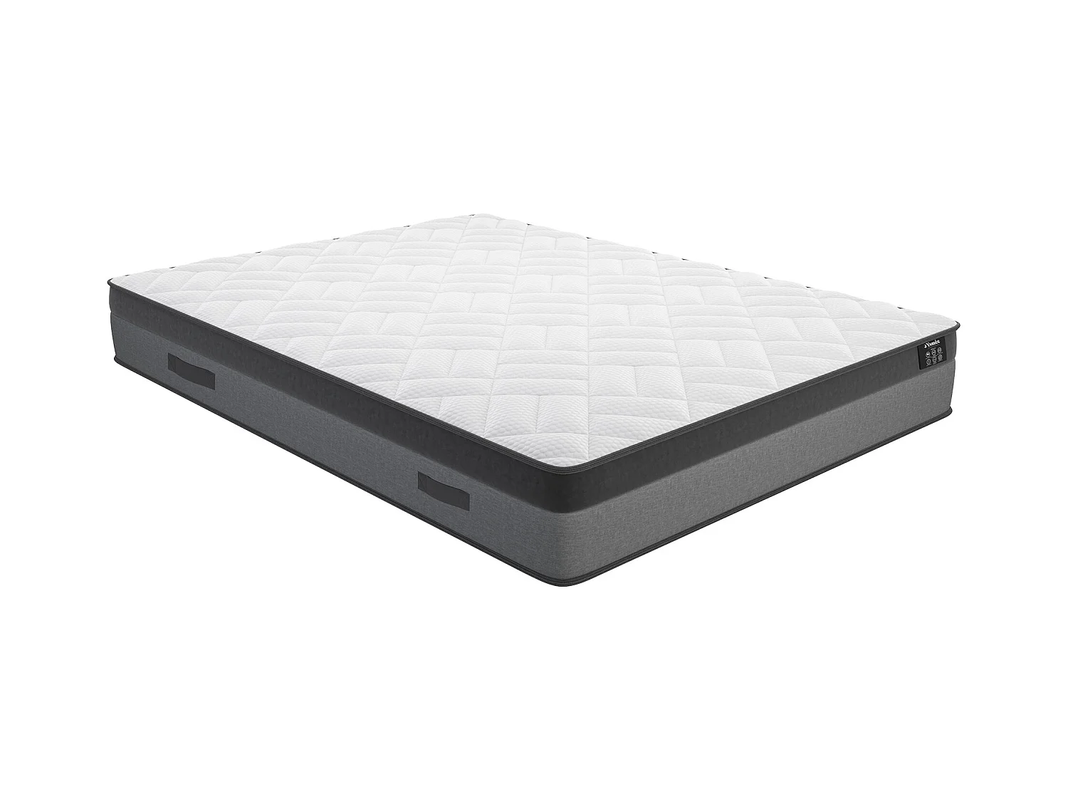 Ensemble 140 x 190 cm sommier coffre naturel clair + matelas ressorts ensachés et mémoire de forme ép.24cm - ILLUSION de YSMÉE