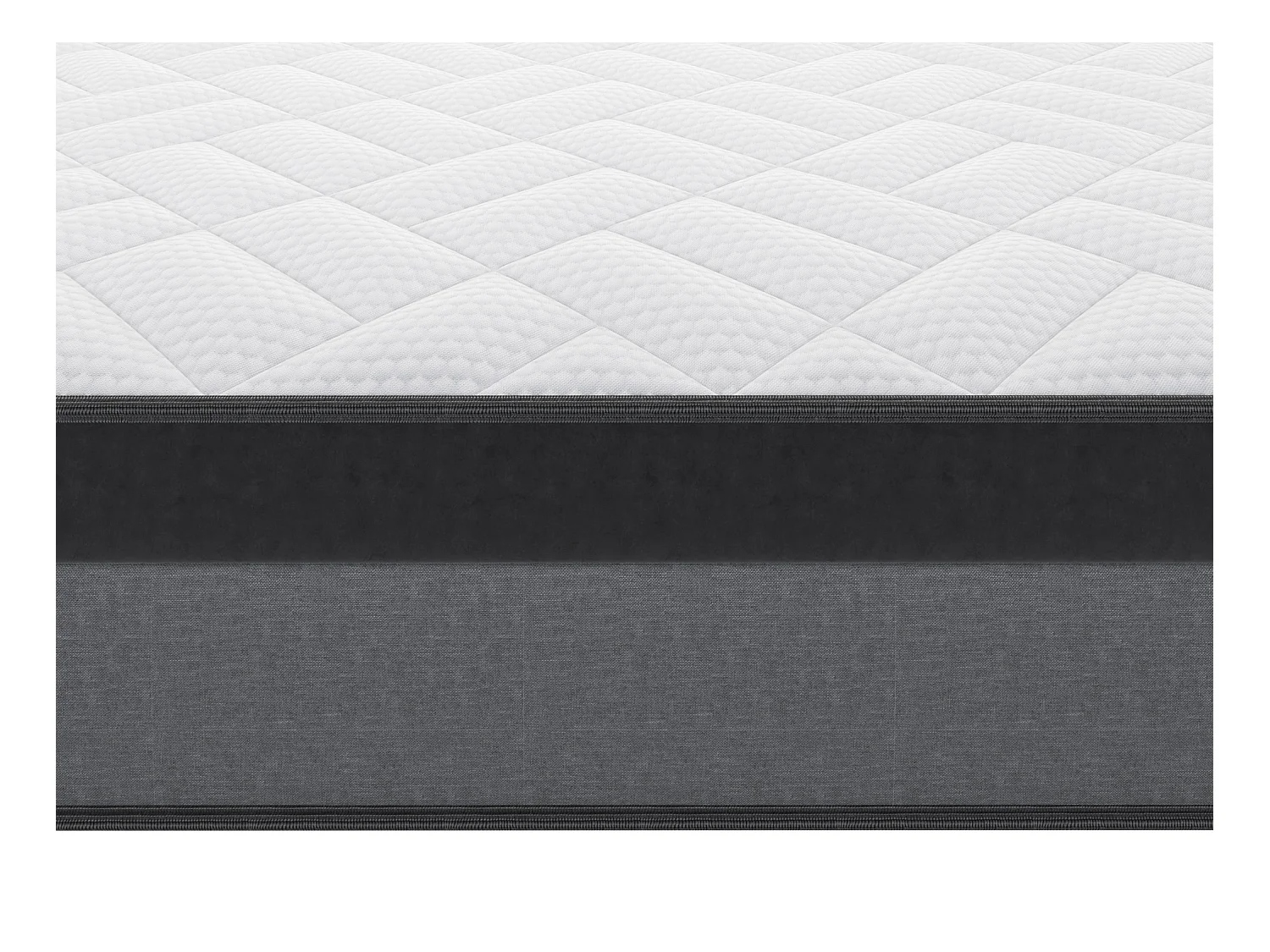 Ensemble 140 x 190 cm sommier coffre naturel clair + matelas ressorts ensachés et mémoire de forme ép.24cm - ILLUSION de YSMÉE
