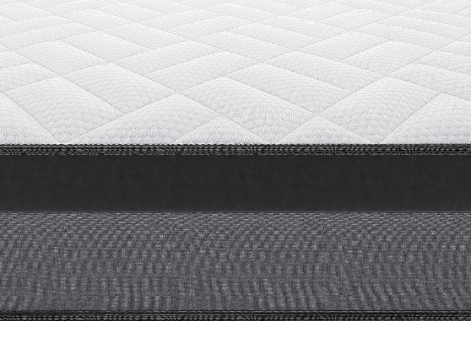 Set 160x200cm rete vano Nat. chiaro + materasso molle insacchettate e memory foam sp. 24cm - ILLUSION di YSMÉE