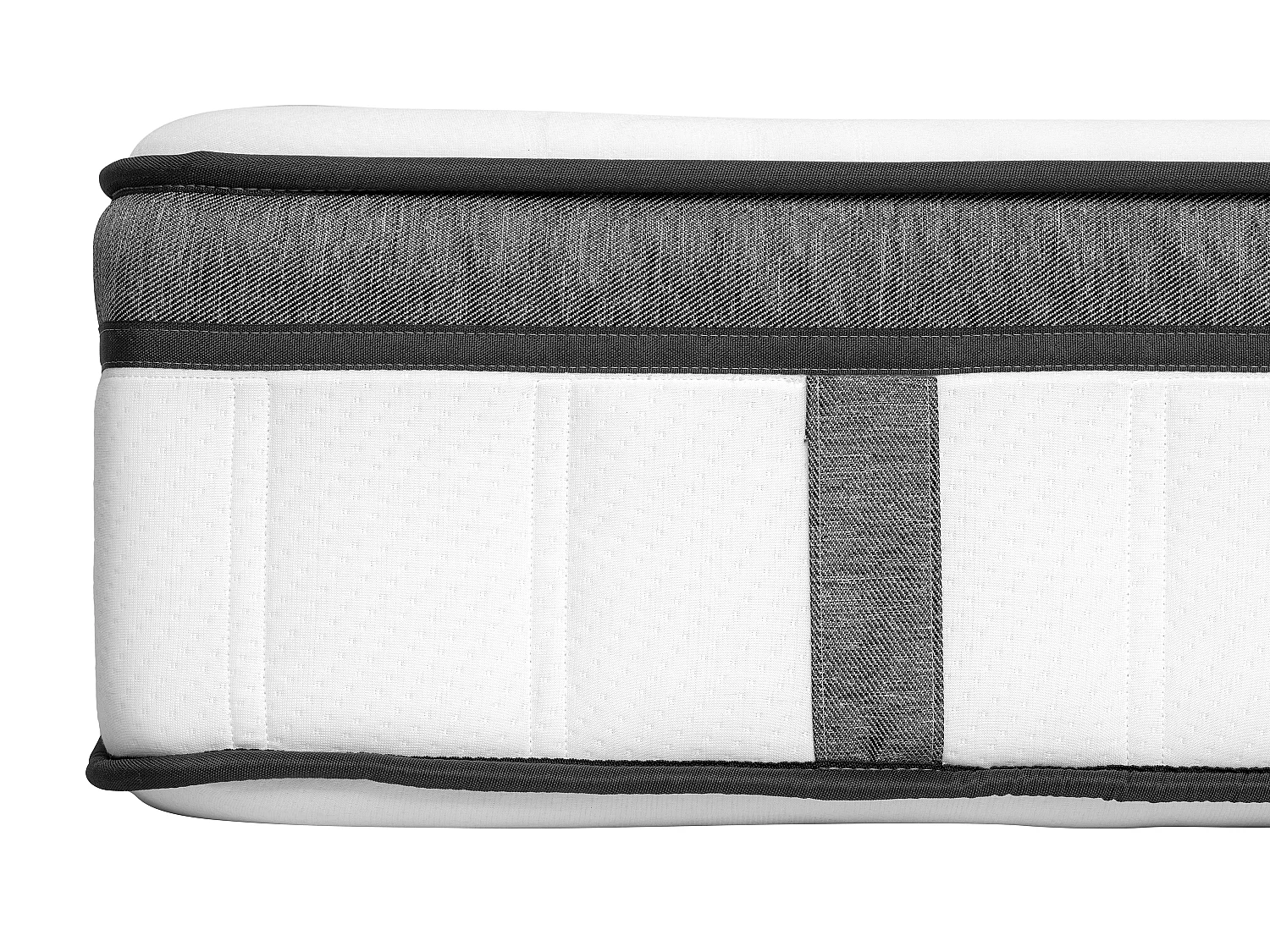 Ensemble 160 x 200 cm sommier coffre blanc + matelas hybride ressorts ensachés 7 zones et mémoire de forme ép.30cm - OLIANE de YSMÉE