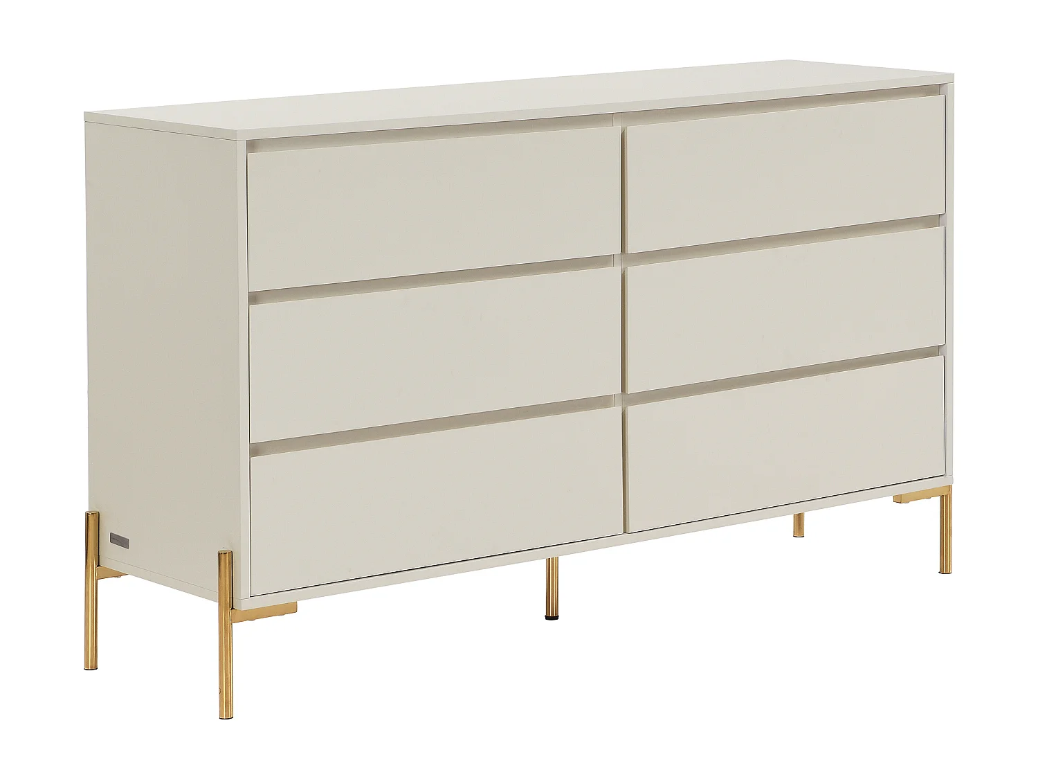 Commode 6 tiroirs - MDF et métal - Beige et doré - KORASA de Pascal Morabito