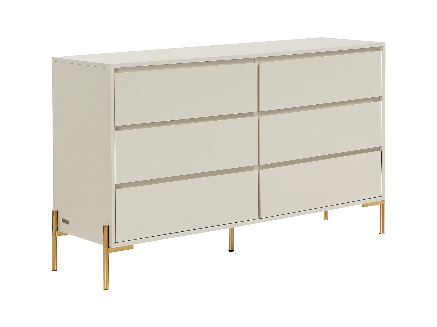 Commode 6 tiroirs - MDF et métal - Beige et doré - KORASA de Pascal Morabito