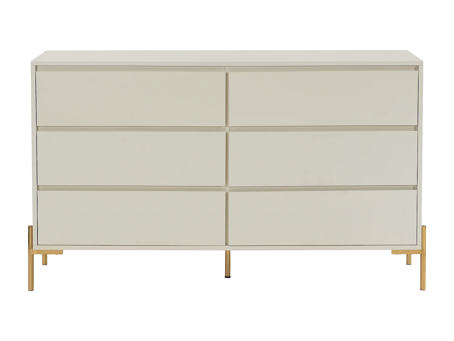 Commode 6 tiroirs - MDF et métal - Beige et doré - KORASA de Pascal Morabito