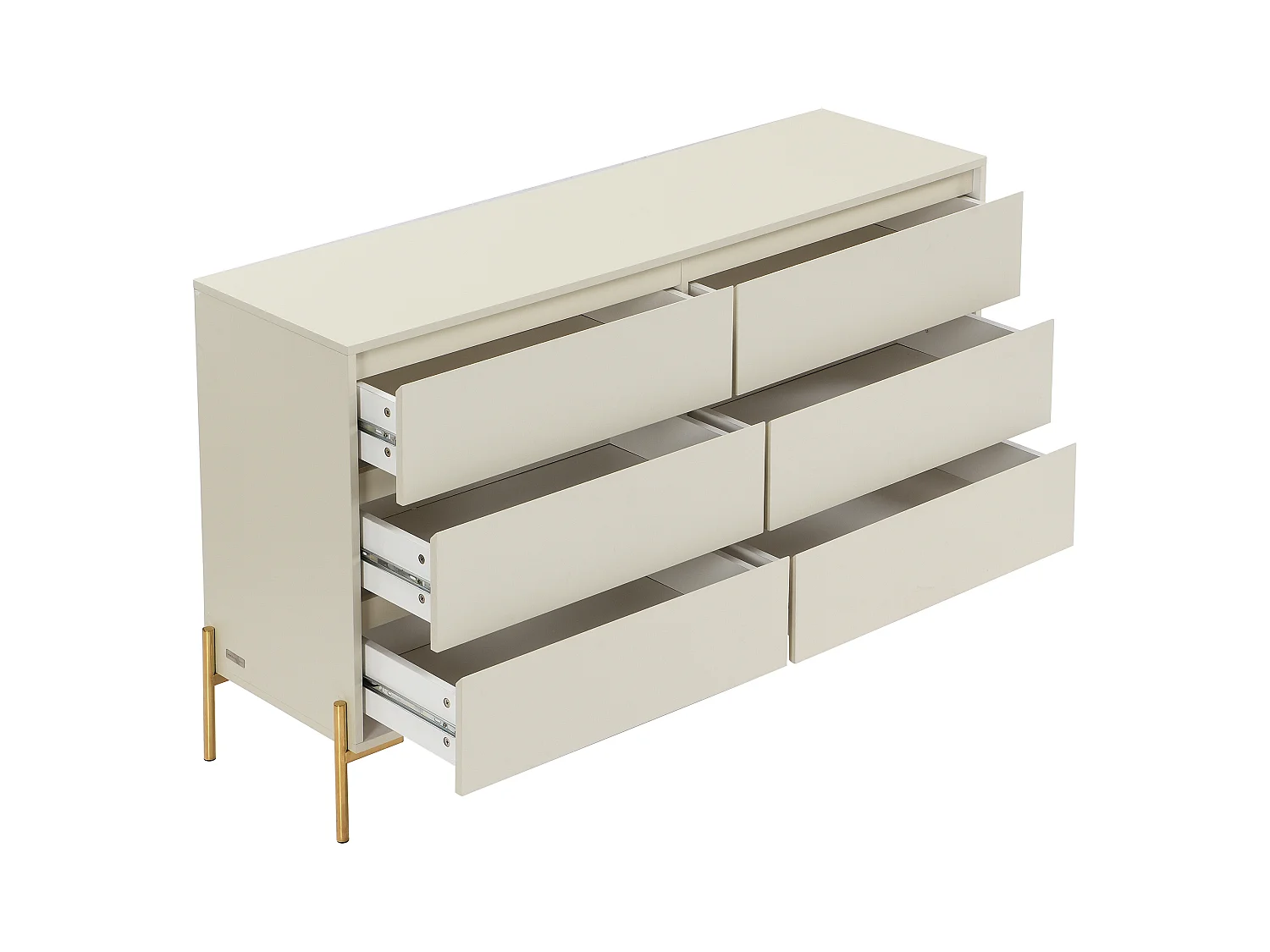 Commode 6 tiroirs - MDF et métal - Beige et doré - KORASA de Pascal Morabito