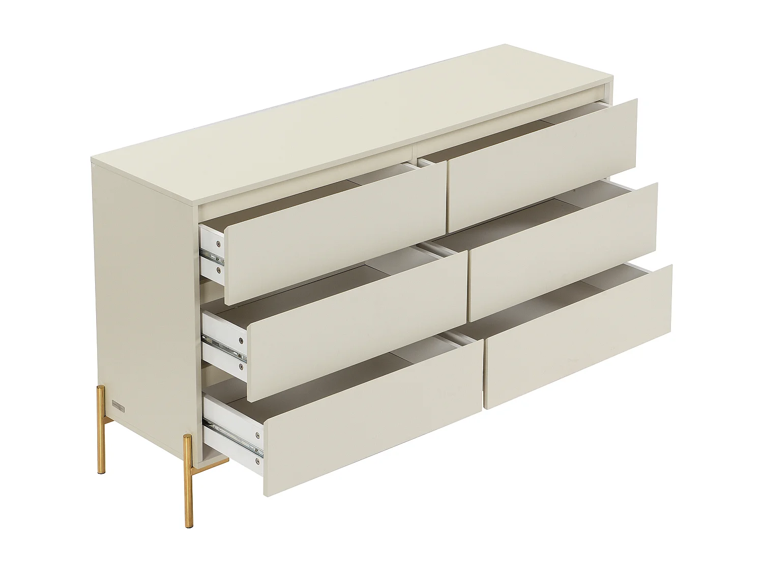 Commode 6 tiroirs - MDF et métal - Beige et doré - KORASA de Pascal Morabito