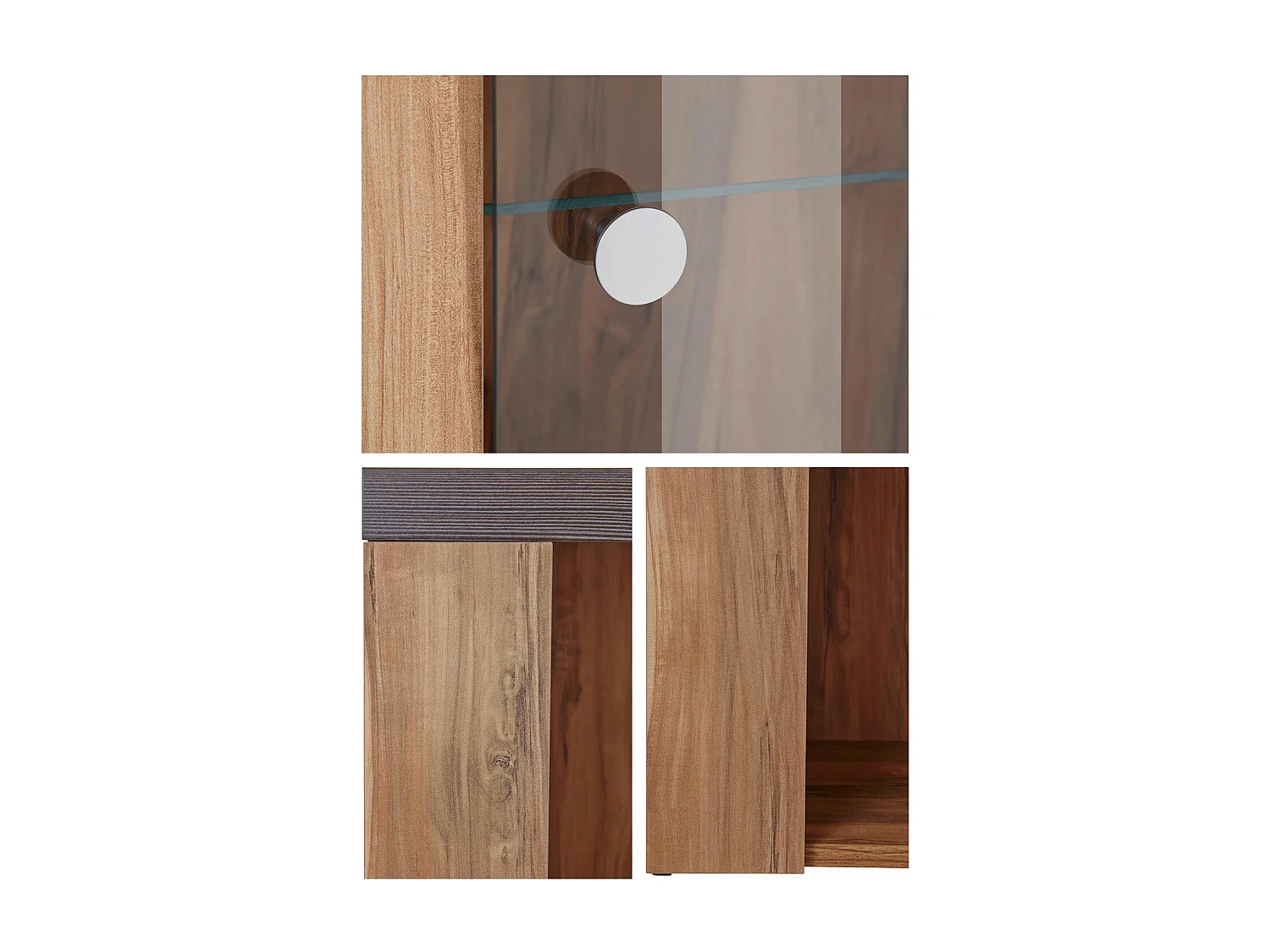 VITRINE Larona Satin Nussbaumfarben / Darkwood 100 / 37 /145cm