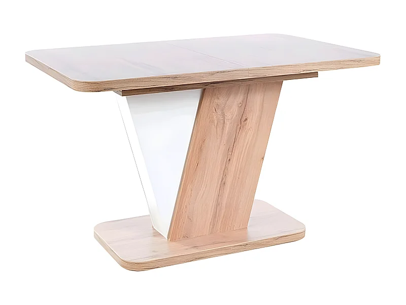 ESSTISCH Crocus Wotan Eiche / weiß 120-160 / 80 / 76cm