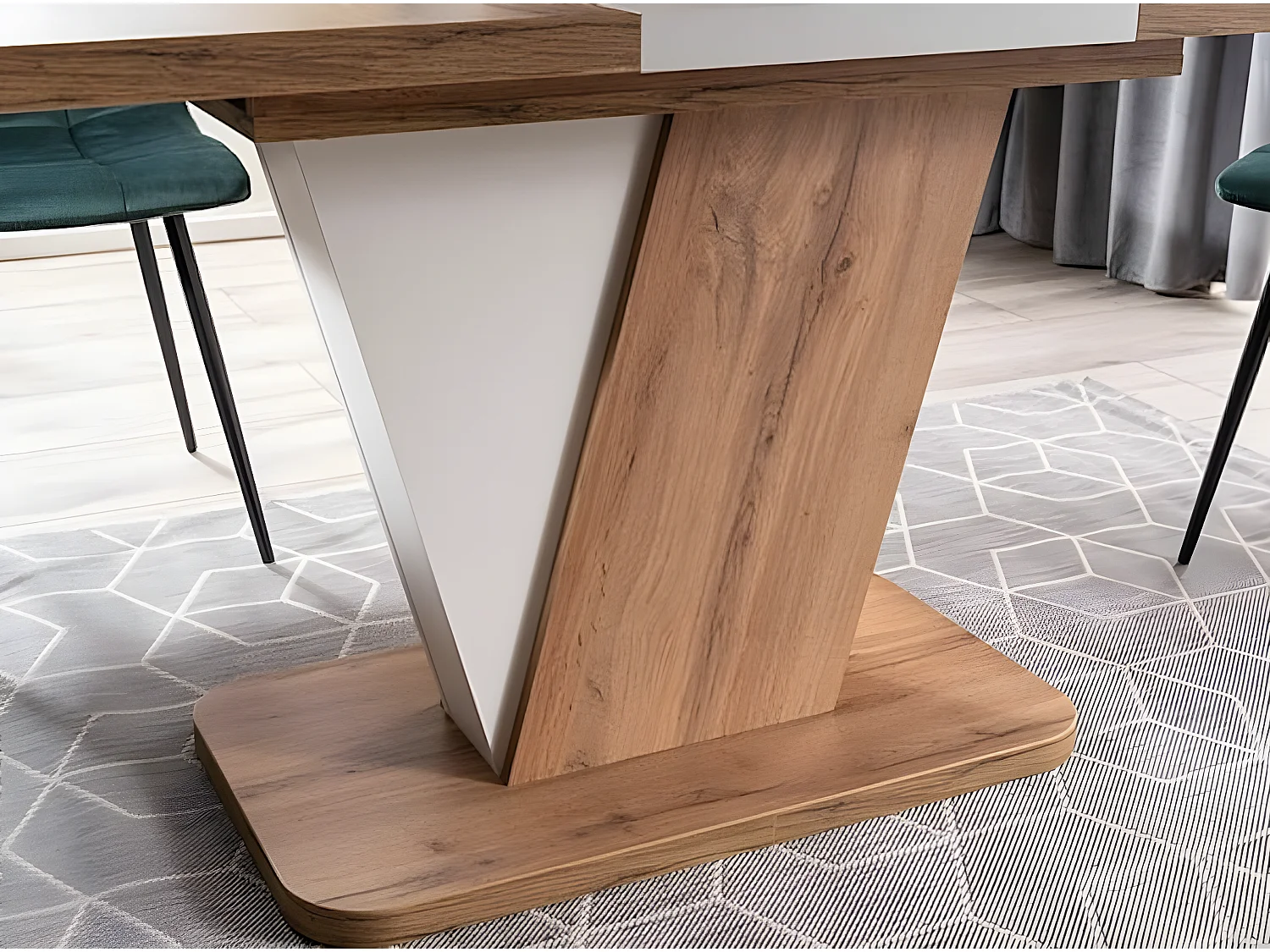 ESSTISCH Crocus Wotan Eiche / weiß 120-160 / 80 / 76cm