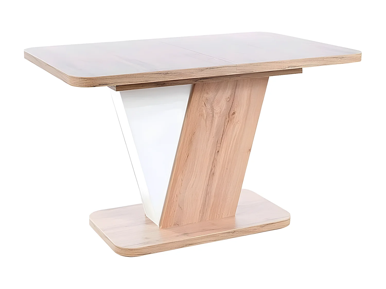 ESSTISCH Crocus Wotan Eiche / weiß 120-160 / 80 / 76cm