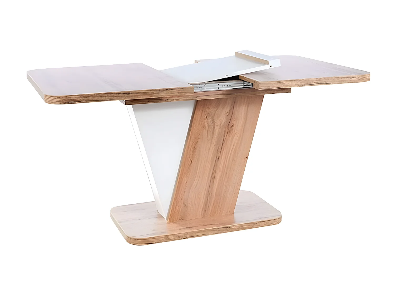 ESSTISCH Crocus Wotan Eiche / weiß 120-160 / 80 / 76cm