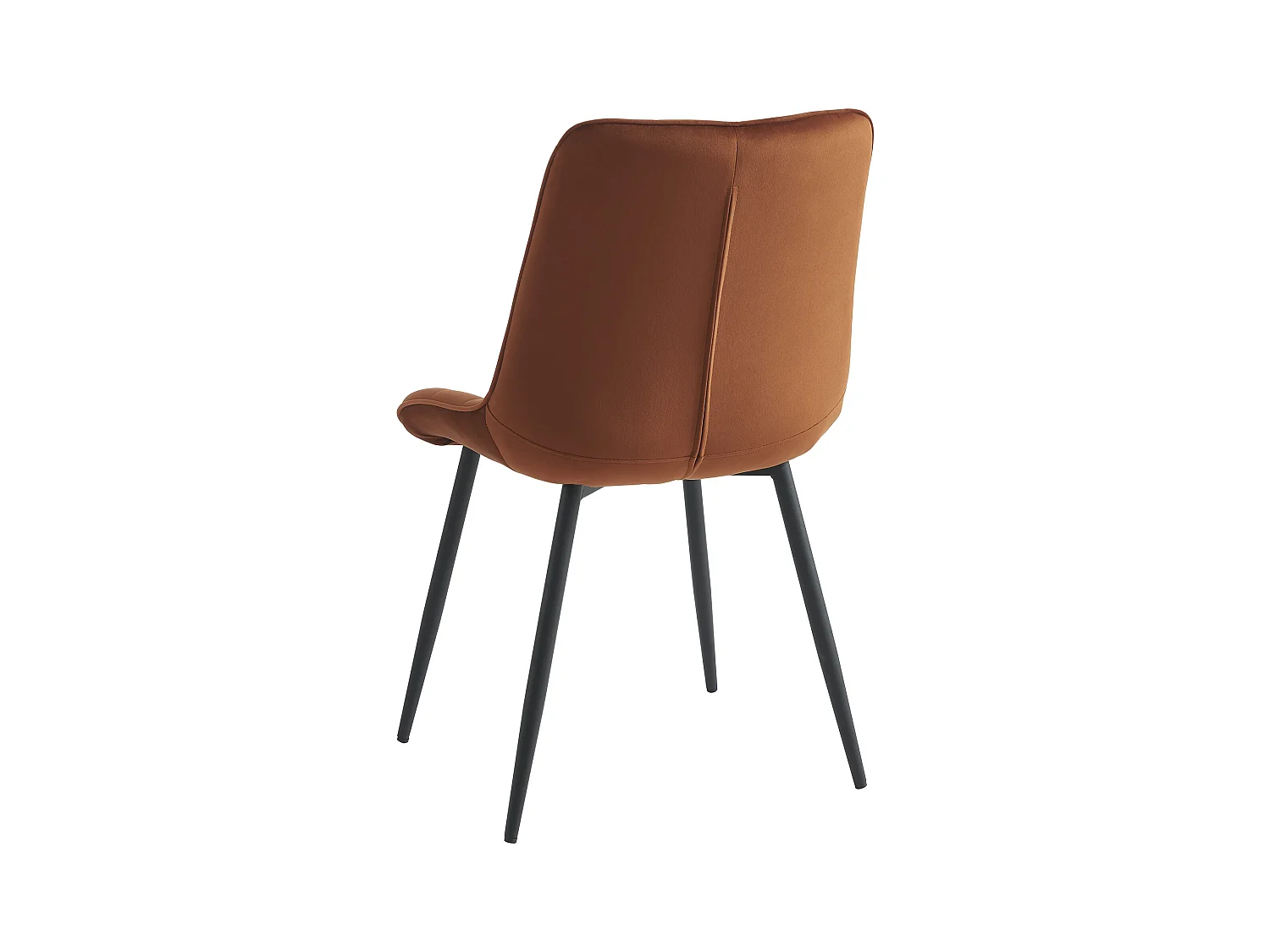 Lot de 6 chaises matelassées - Velours et métal noir - Terracotta - OLLUA