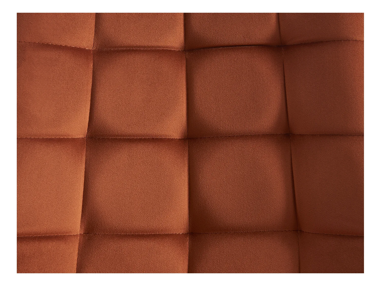 Lot de 6 chaises matelassées - Velours et métal noir - Terracotta - OLLUA