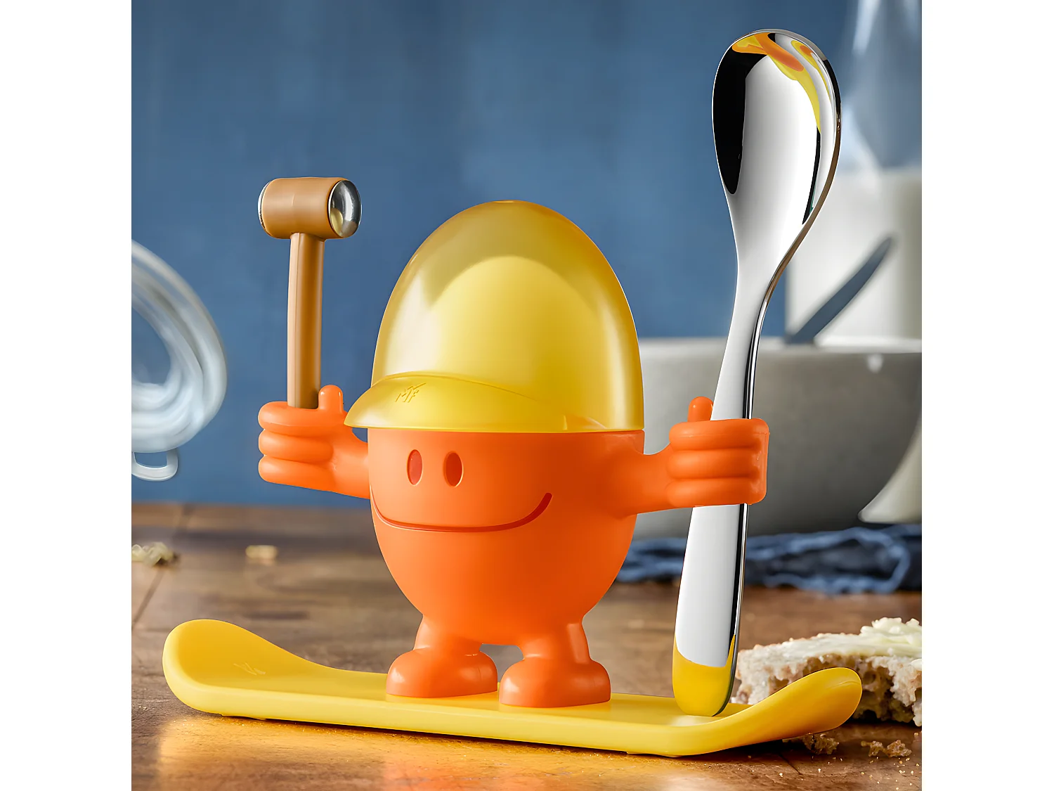 Coquetier Mc Egg avec cuillère orange