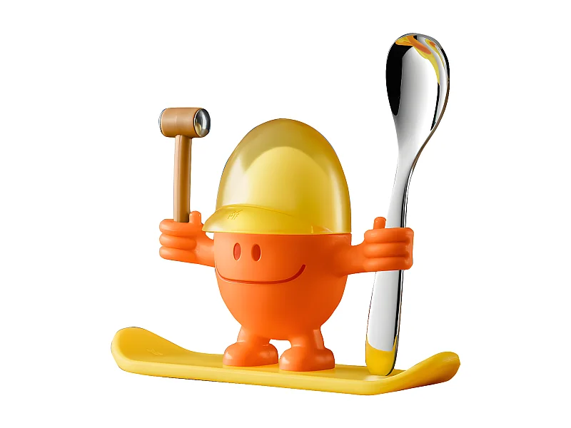 Coquetier Mc Egg avec cuillère orange