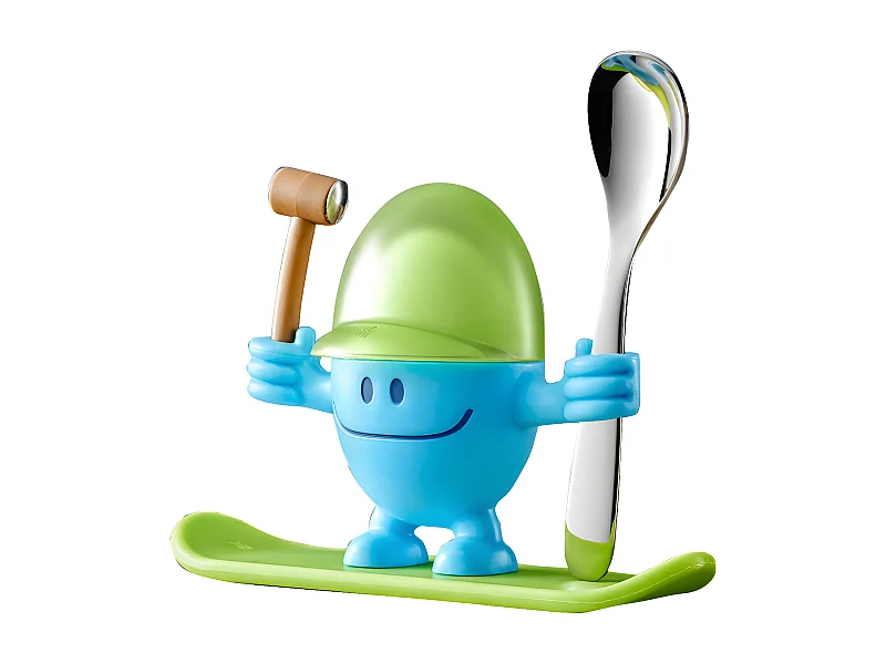 Coquetier Mc Egg avec cuillère bleu