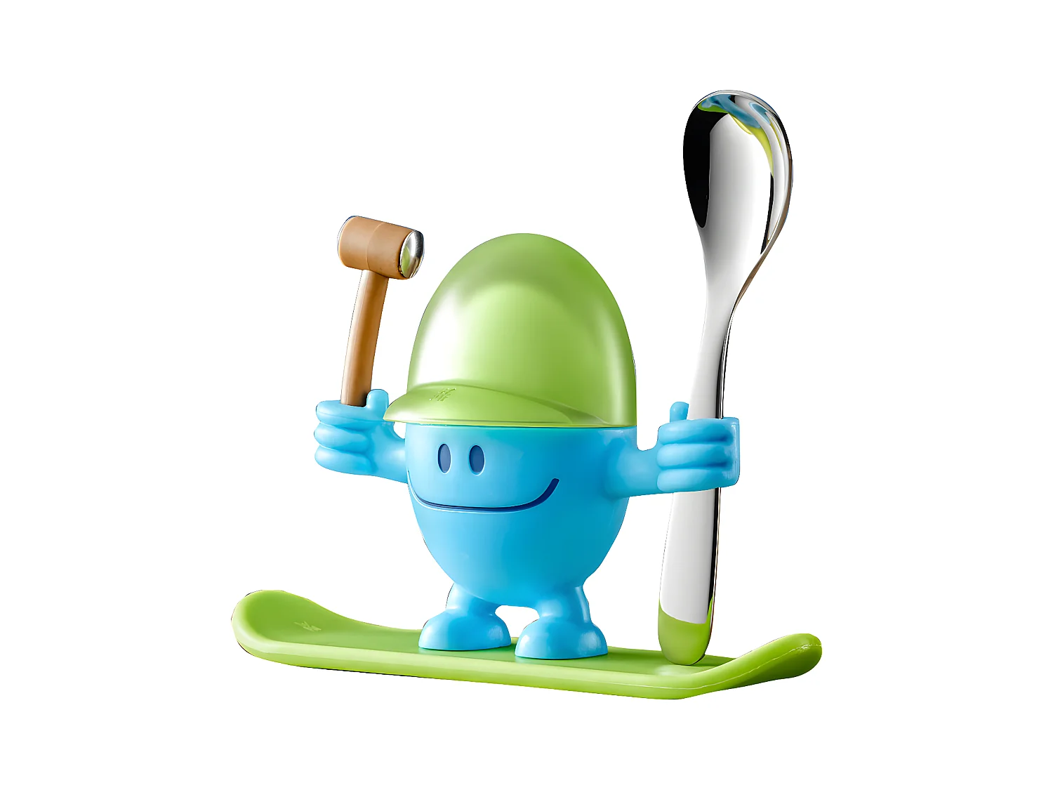 Coquetier Mc Egg avec cuillère bleu
