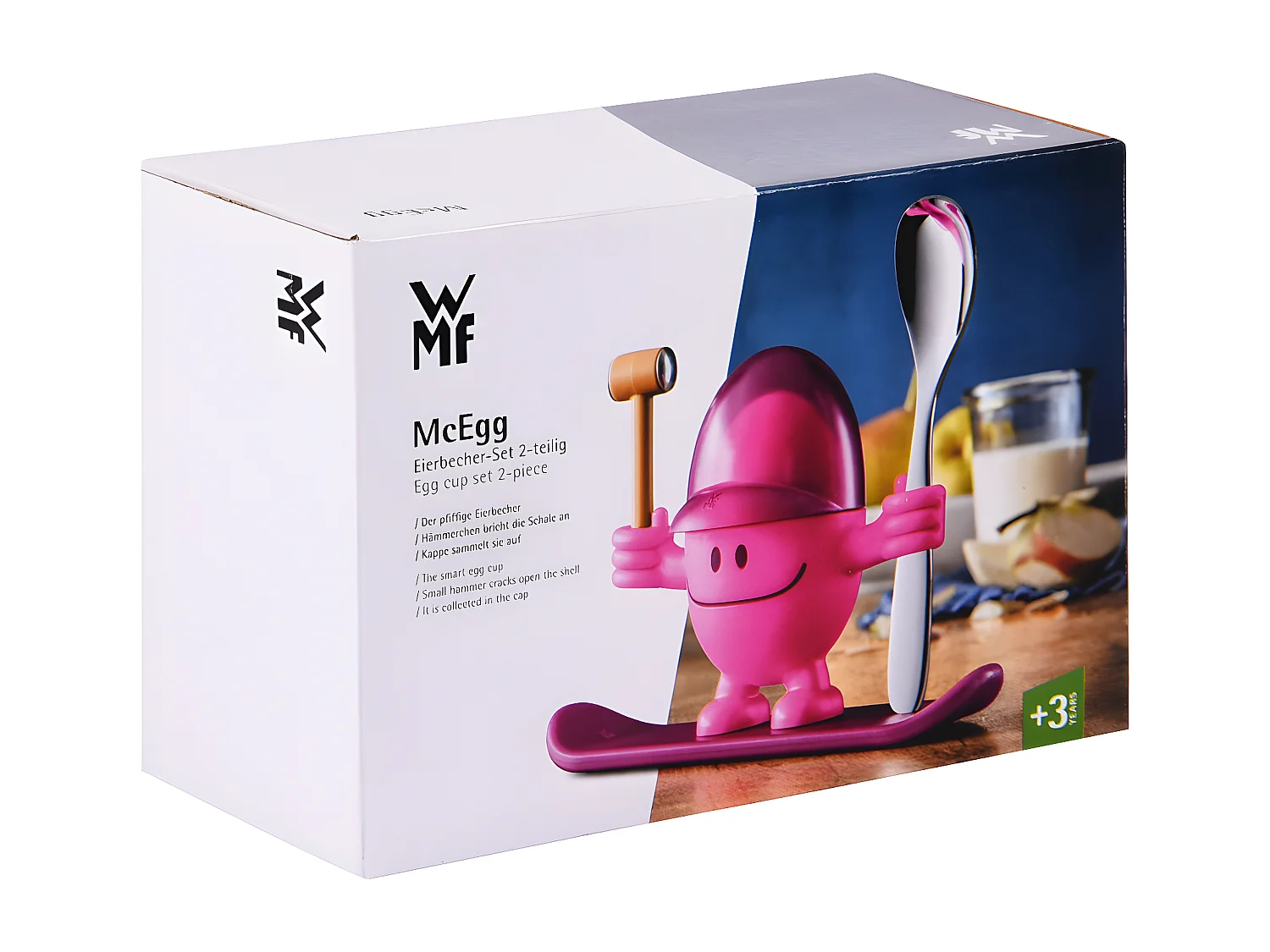 Coquetier Mc Egg avec cuillère rose