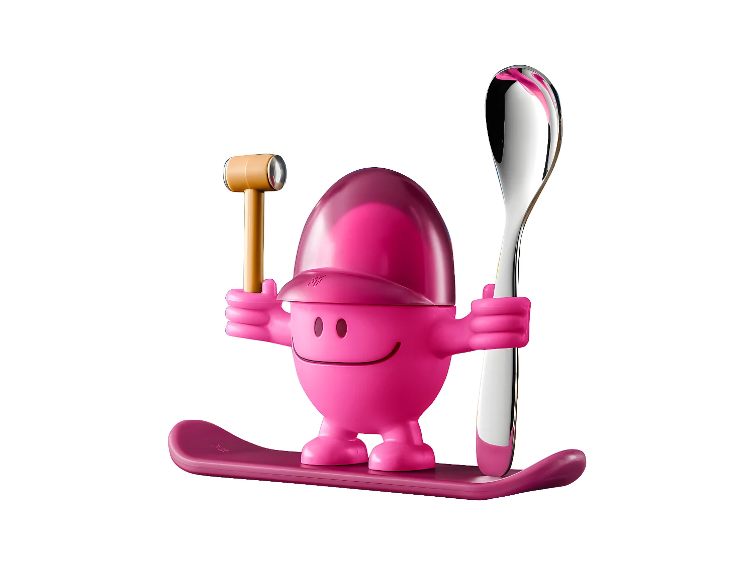 Coquetier Mc Egg avec cuillère rose