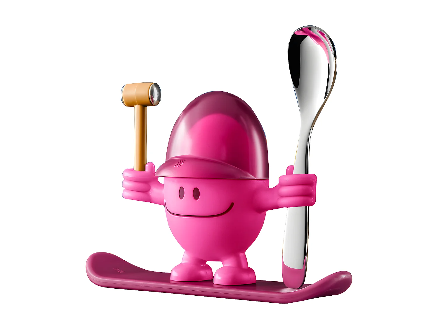 Coquetier Mc Egg avec cuillère rose